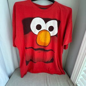 Sesame Street Red Elmo T-Shirt Size Men's Large Nostalgia Whimsy Fun Preowned